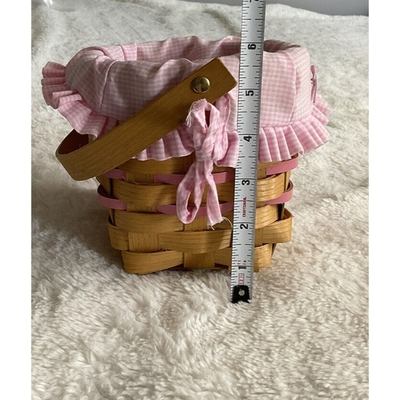 Peterboro Pretty in Pink Small Basket with Fabric Liner Breast Cancer Awareness - Picture 11 of 11